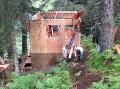 Stick frame construction method, Seldovia, Alaska